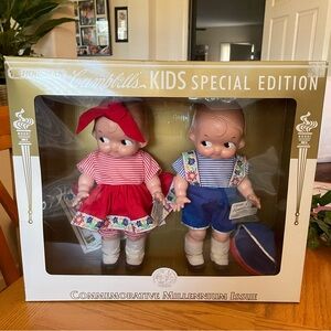 NWT Vintage Campbells Soup Kids Commemorative Millennium Striped Outfit Dolls